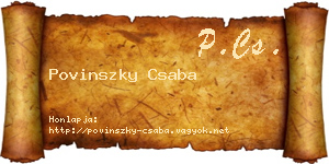 Povinszky Csaba névjegykártya
